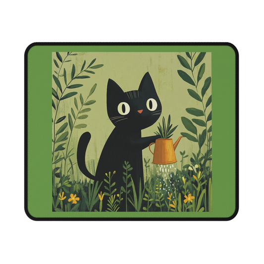 Black Cat Gardener (Gerd Artnz inspired design) - Cat Gaming Mouse Pad