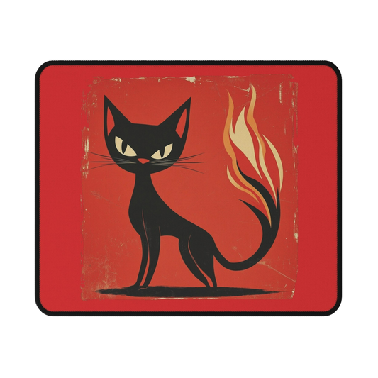 Fiery Feline (Gerd Artnz inspired design) - Cat Gaming Mouse Pad